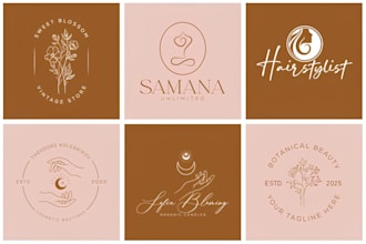 make beautiful boho botanical floral feminine logo or any graphics design