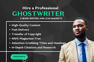 be your book writer, kindle, ebook ghostwriter for fiction and nonfiction books