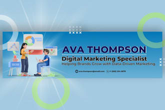 design linked banner, youtube cover, facebook cover