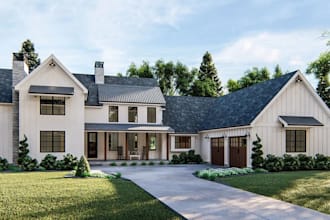 do 3d model house rendering, interior design, exterior, architectural rendering