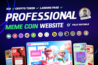 build crypto token website, meme coin website, presale ico website