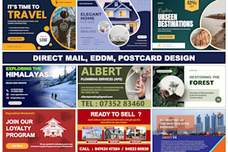 promotional direct mail, postcard and business card design