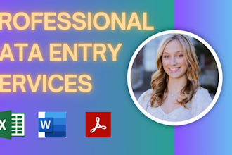 do data entry, web research, excel, admin support work,email, copy paste