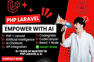 be your expert php laravel developer and do web app development and websites