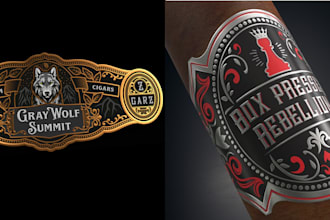do cigar logo label and brand design with unlimited revision