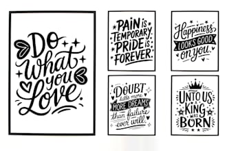 do typography design, wall art, hand lettering quote, phrase anything des