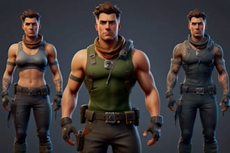 realistic 3d game character fortnite game character for unreal engine game