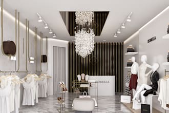 design and render your 3d commercial retail stores, shops interior