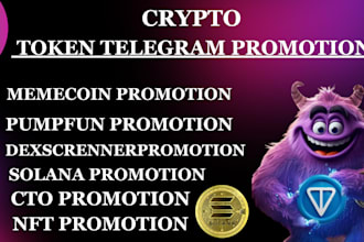 do crypto token telegram memecoin pumpfun sol  presale promotion to 100m audienc