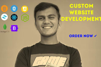 do custom website development as full stack developer frontend backend developoe