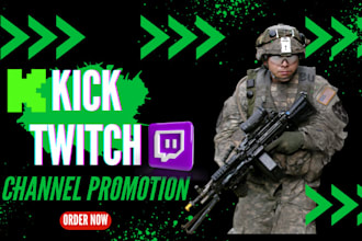 promote your kick and twitch to get real viewers, followers and chatters