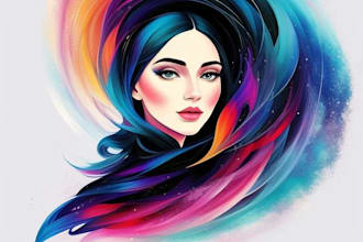 draw a digital abstract art illustration