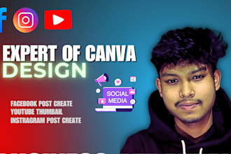 do canva design, custom logo, youtube thumbnail, facebook post design