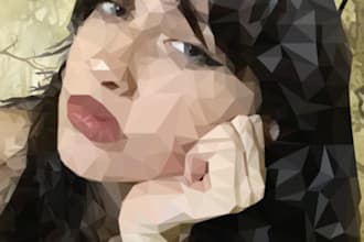 make a graphic design portrait of a human or animal