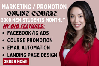 udemy online course promotion, kajabi health and fitness course sales marketing
