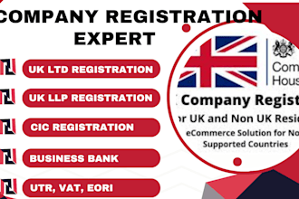 do uk ltd registration, cic registration and business  bank for uk and non uk
