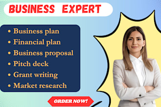 deliver a topnotch business plan for startups, financial plans, proposals, grant