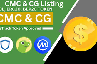 coin token listed on 100 top voting or tracking platforms,cmc,cg listing expert