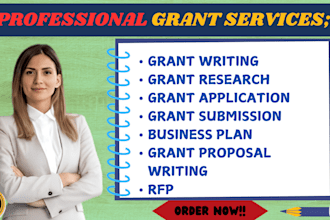 write grant proposal grant application research business plan pitch deck