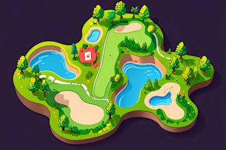 draw a golf course vector map in illustrator