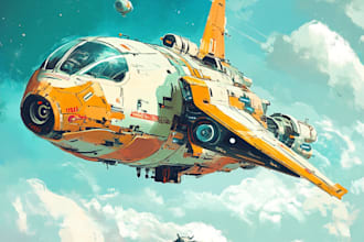 draw sci fi vehicle design and spaceship concept art