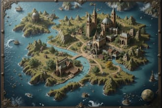 draw a custom map for fantasy, scifi, book or scifi