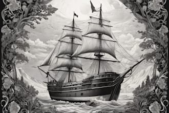 do a black and white engraving style illustration