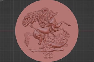 do 3d coin model for printable bas relief cnc 3d medallion design 3d wall art