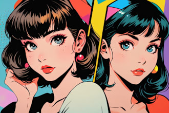 draw vintage or retro pop art from your photo