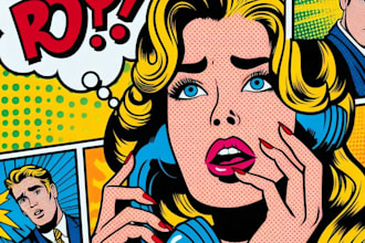 draw pop art or roy lichtenstein style