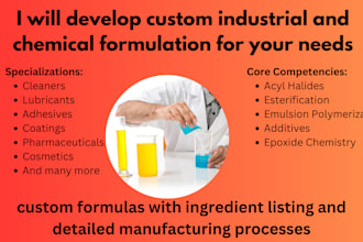 develop custom industrial and chemical formulation for your needs develop custom