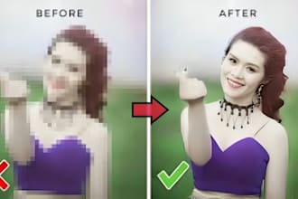 professionally enhance, improve quality and upscale your blurry or old image
