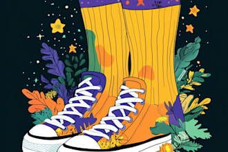 draw unique socks design for your brand