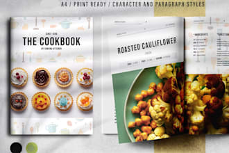 write and design professional cookbook and recipe book