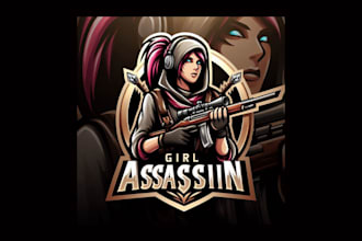 design awesome girl assassin mascot logo within two days