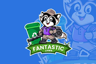 design sophisticated mascot fantastic lawn logo