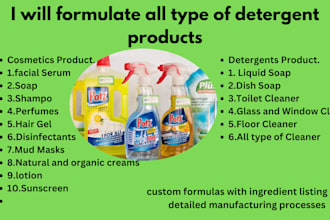 be your detergent formulations chemist for cleaning products