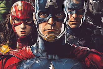 draw superhero comic book illustration marvel