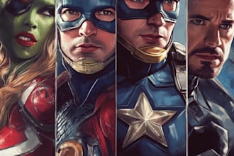 draw you a dc or marvel style comic book superhero character