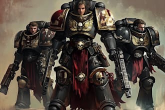 make a warhammer 40k character illustration