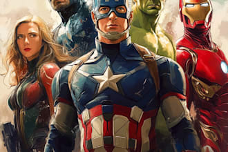 illustrate a superhero pop art portrait