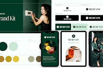 design premium brand kit book, logo, brand identity style guide
