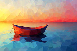 draw face low poly vector illustrations