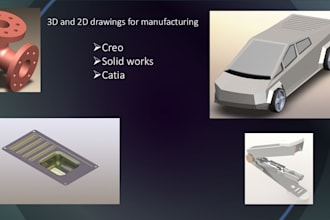 do 3d and 2d drawings for manufacturing in solidworks, creo and catia