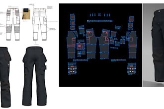 make professional sewing pattern, 3d, sketch of your garment