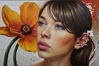 create or replicate oil and acrylic painting on canvas