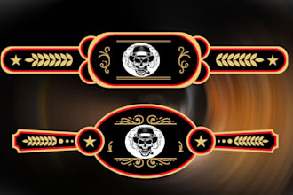 make modern cigar logo, bands, label, cigar box or graphics design