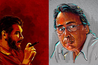 create digital portrait illustration for human and pet