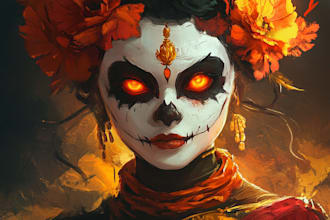 design dark fantasy, psychedelic and horror illustrations