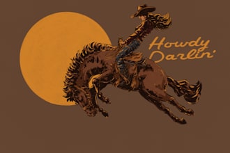 draw western vintage for tshirt design and logo